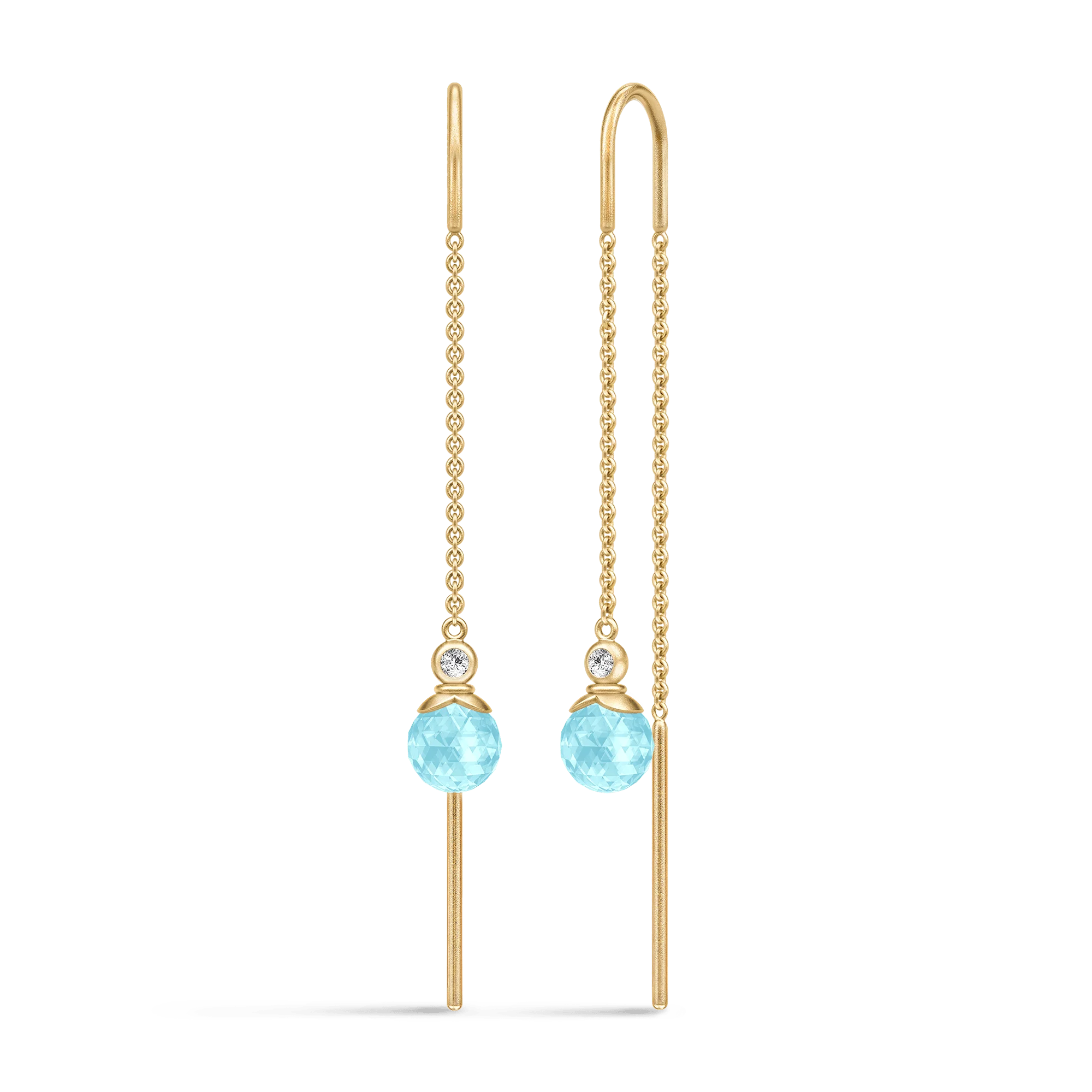Julie Sandlau - Berry Chain - Kæde Ørering - Ice Blue - Forgyldt sølv - HKS790GDIBCRCZ