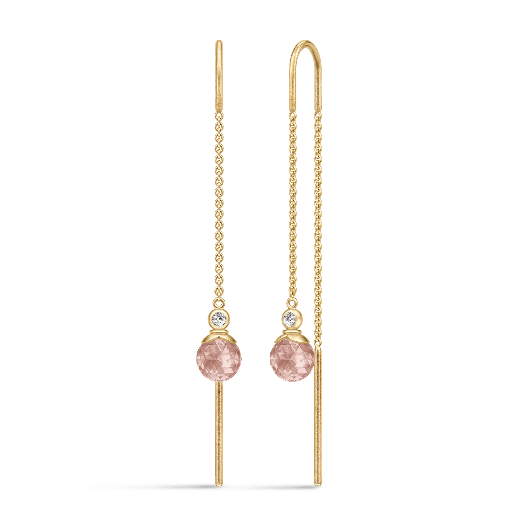 Julie Sandlau - Berry Chain - Kæde Ørering - Turmalin Rose - Forgyldt sølv - HKS790GDTRCRCZ