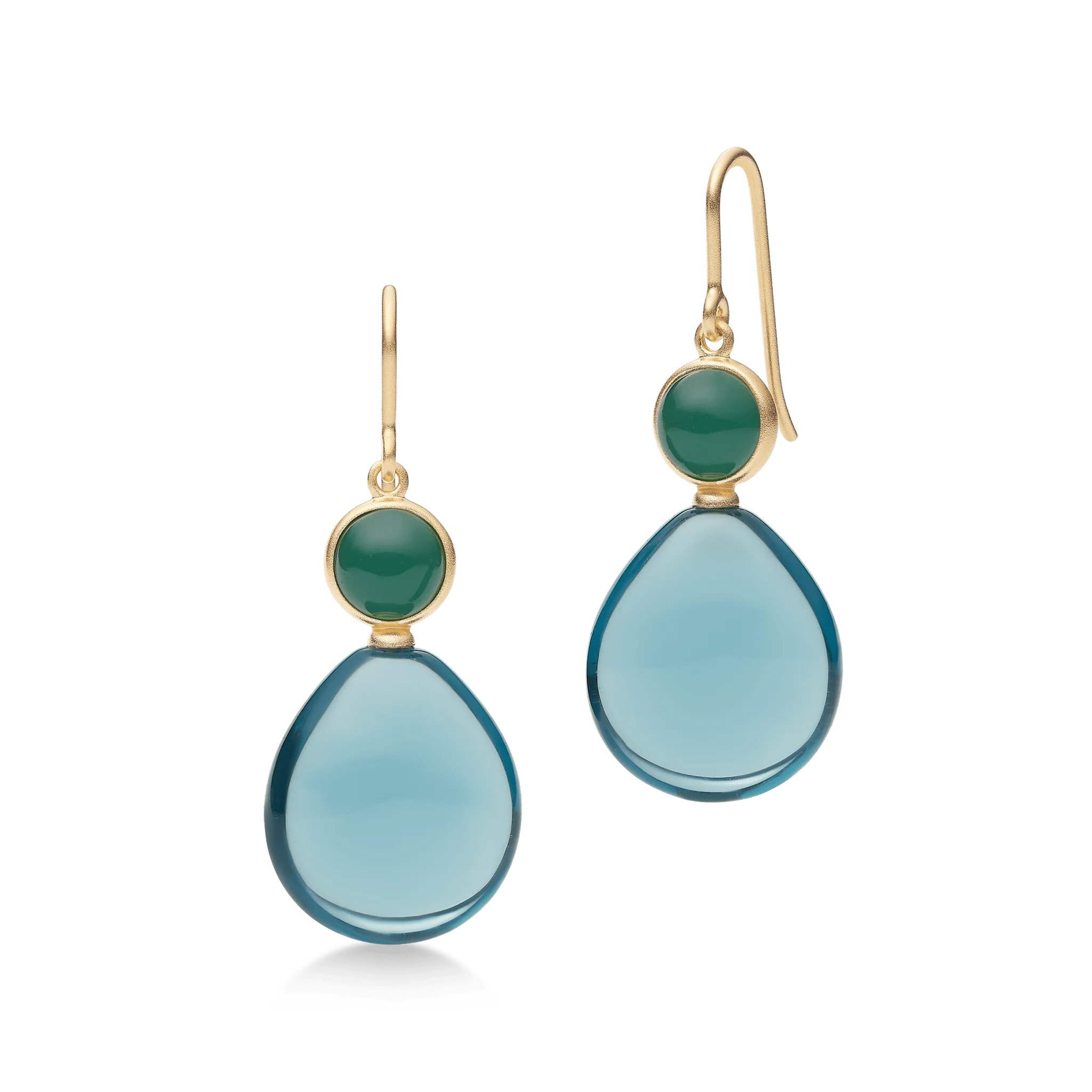 Julie Sandlau - Prime Drop - Ørering - London Blue Crystal - Forgyldt sølv - HKS842GDMDLBCR
