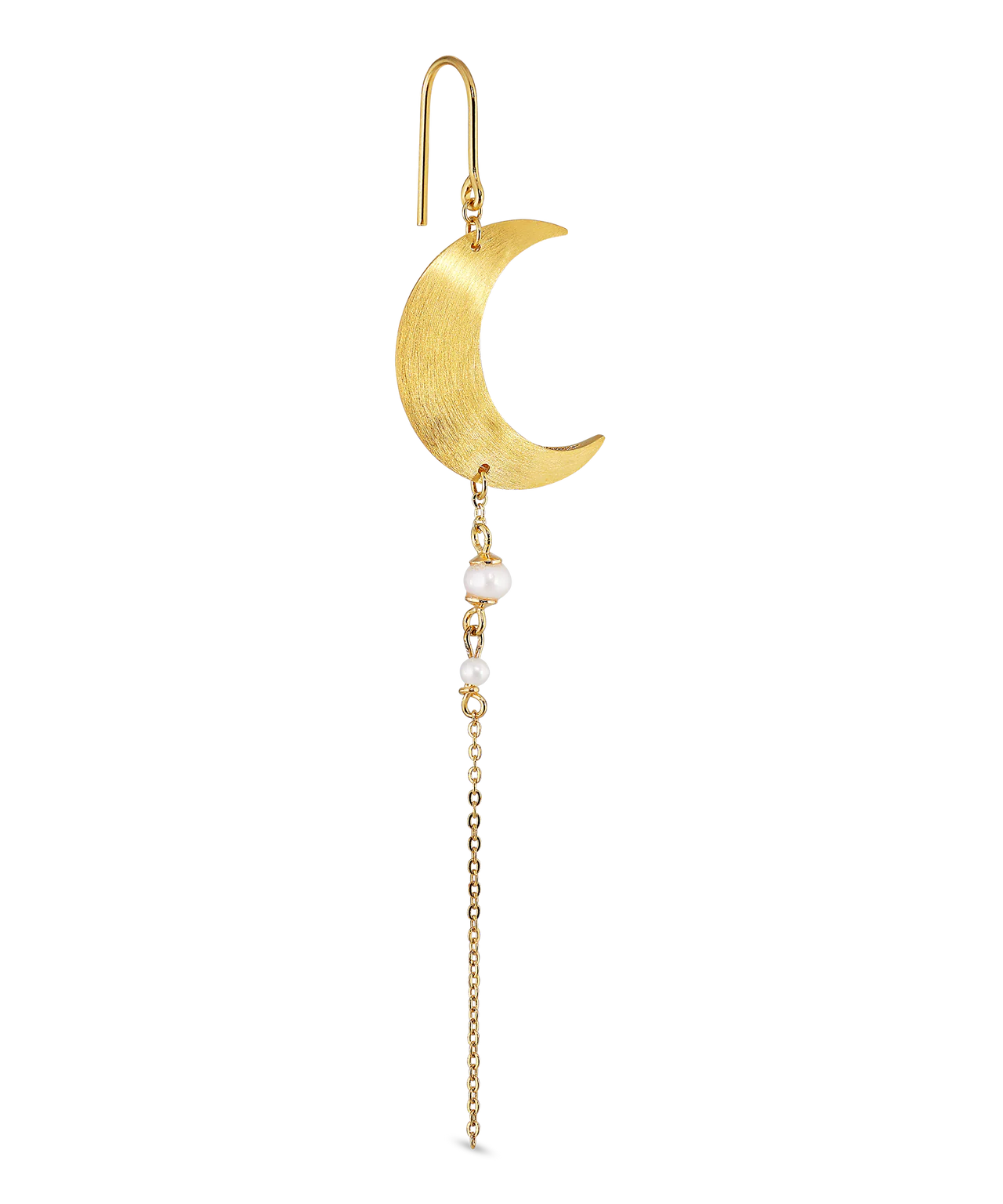 Jane Kønig - Half Moon with pearl Ørering - ørestik - HMEP-XJK24-G Højre