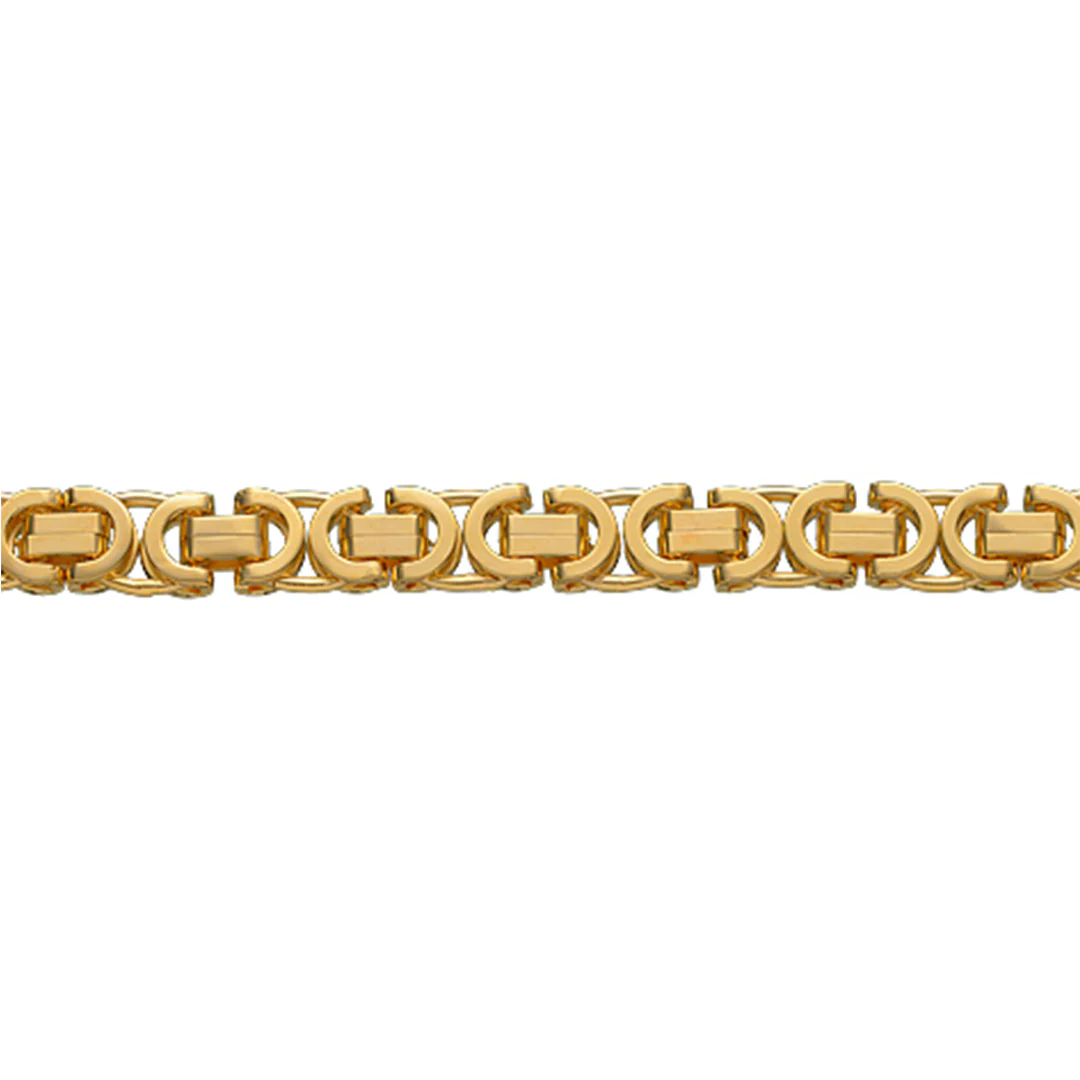BNH - Flad Konge Kæde armbånd - Armkæde - 14kt - Guld - 18,5cm 6,00mm