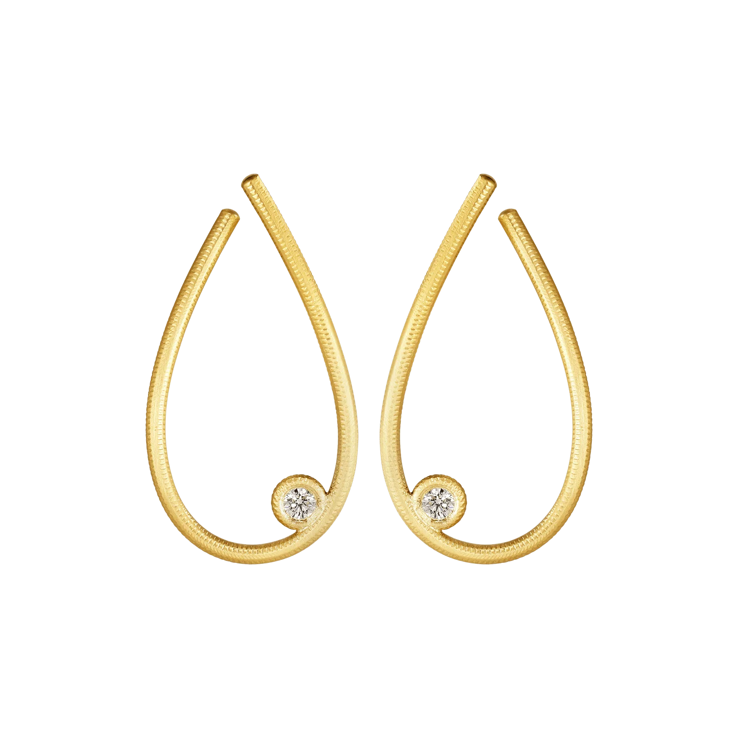 Dulong - Kharisma Moon Øreringe - Stor - Guld - Brillanter - 161244A5034-1