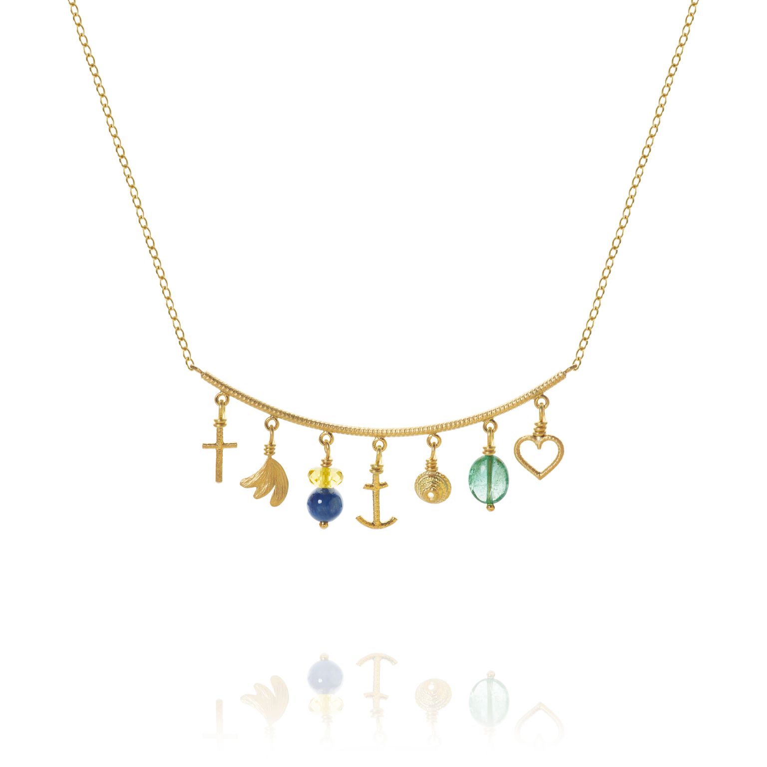 Dulong - LINEA PICCOLO SEA BREEZE halskæde - Guld - Mix sten - LIN5-A1715-47