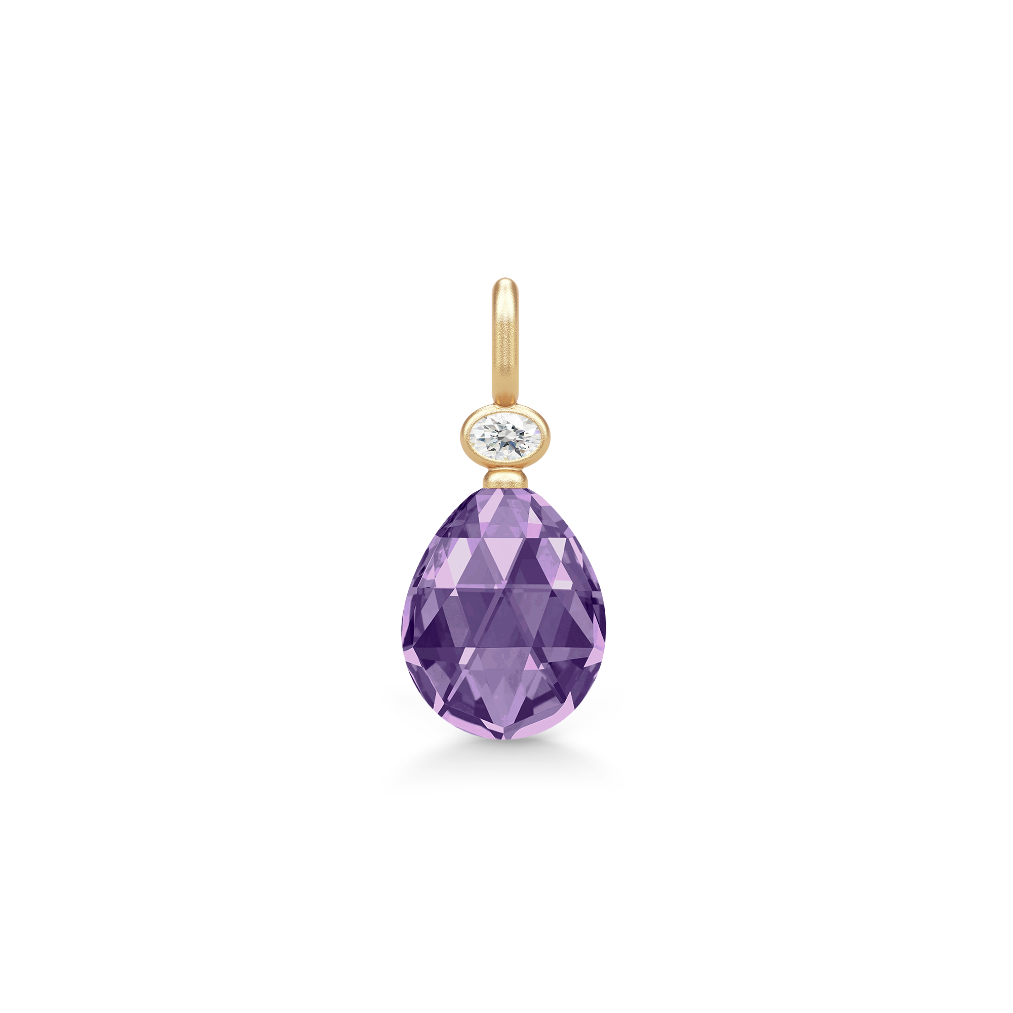 Julie Sandlau - Ofelia Pendant Vedhæng - Forgyldt Sølv - Ametyst - PD356GDATCRCZ