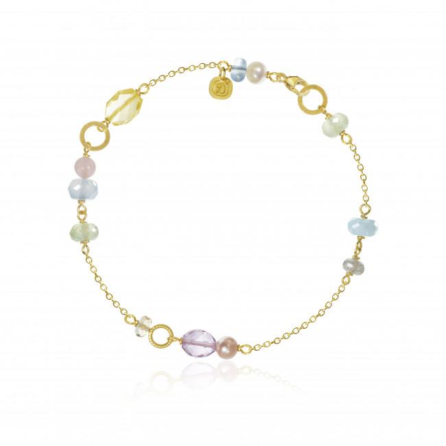 Dulong - Piccolo Armbånd - Guld Pastel Ædelsten - 104150A69-3