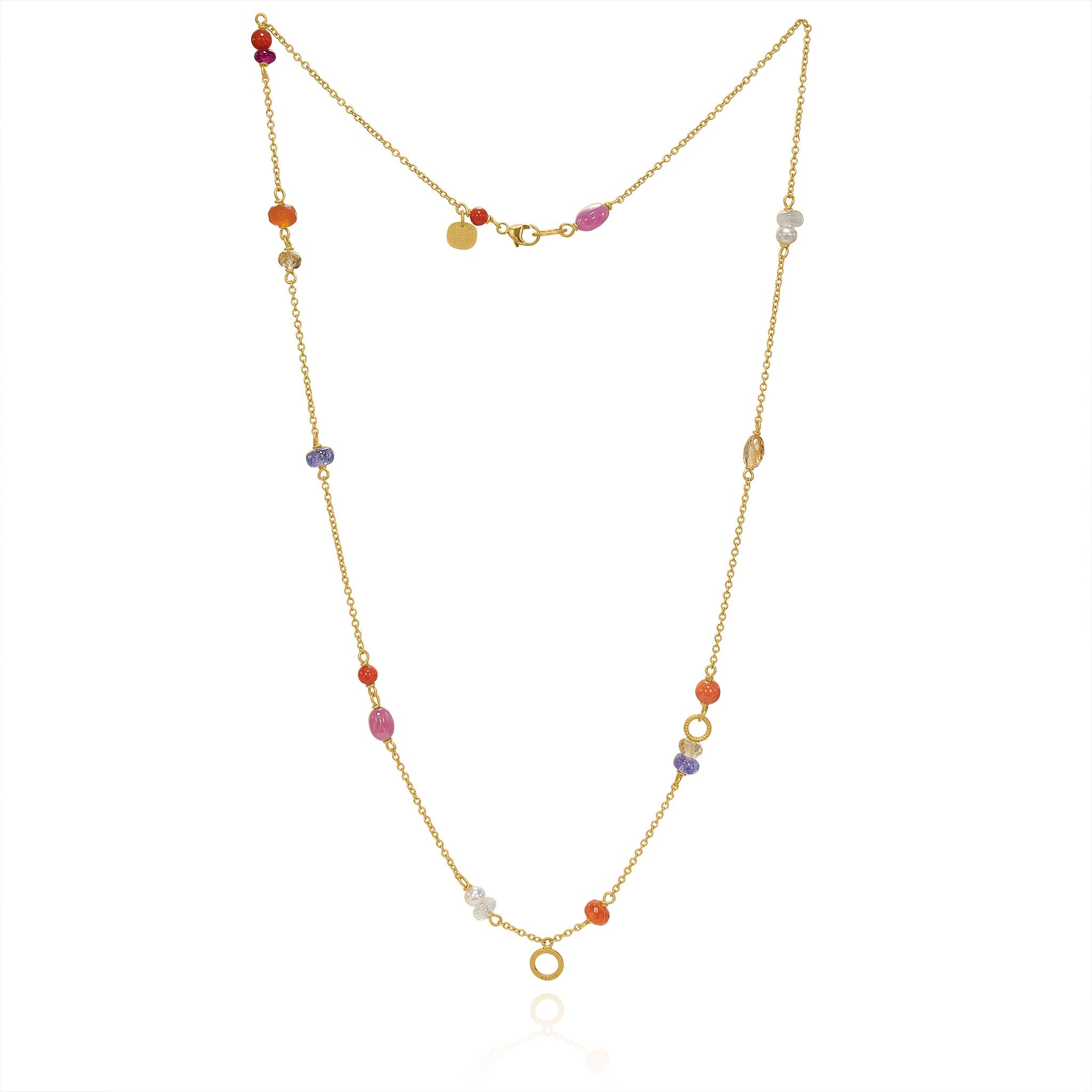 Dulong - Piccolo wild berry Halskæde - Guld - Mix sten - 105150A86