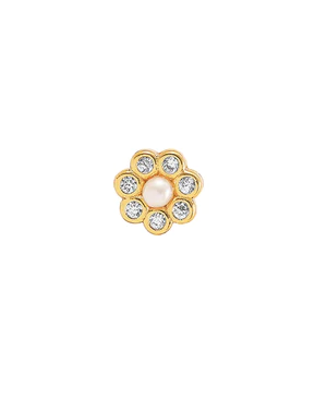 Hultquist - Aya flower Pearl Ørestikker - Øreringe - Forgyldt Sølv - S08255G