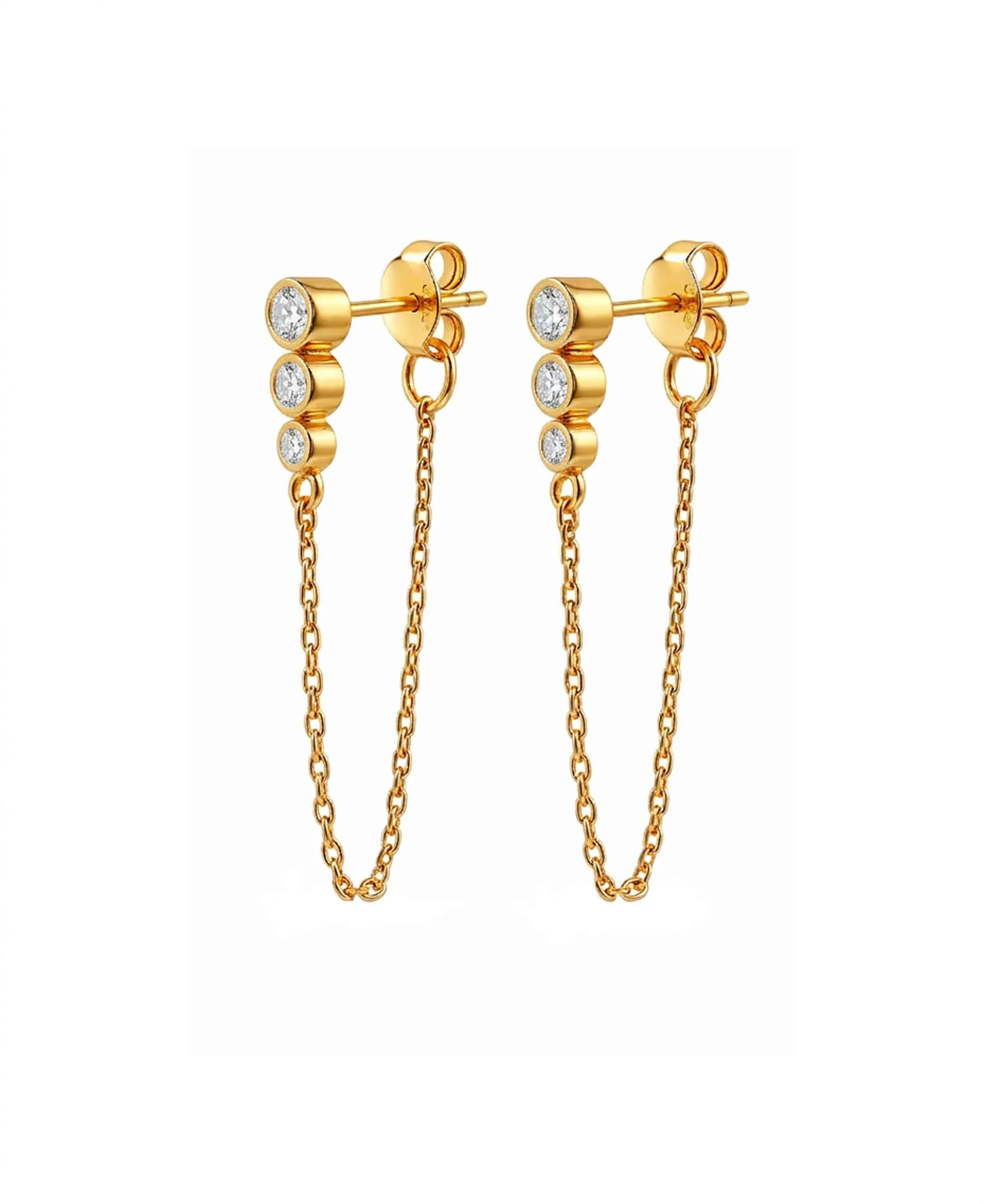 Hultquist - Lyra Chain Øreringe - Forgyldt Sølv - S08686G