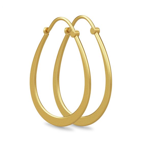 Julie Sandlau - Classic Pear Hoop Øreringe - Guldbelagt sølv - SDM74GD