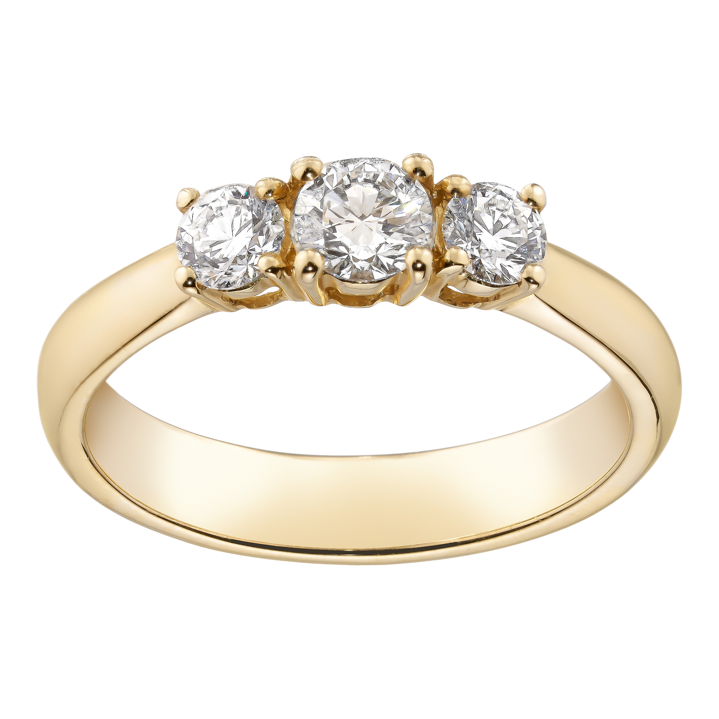 Guldbrandsen: Trinity ring - Guld - Brillanter - GUR199-YG 1x0,50ct., 2x0,25ct.