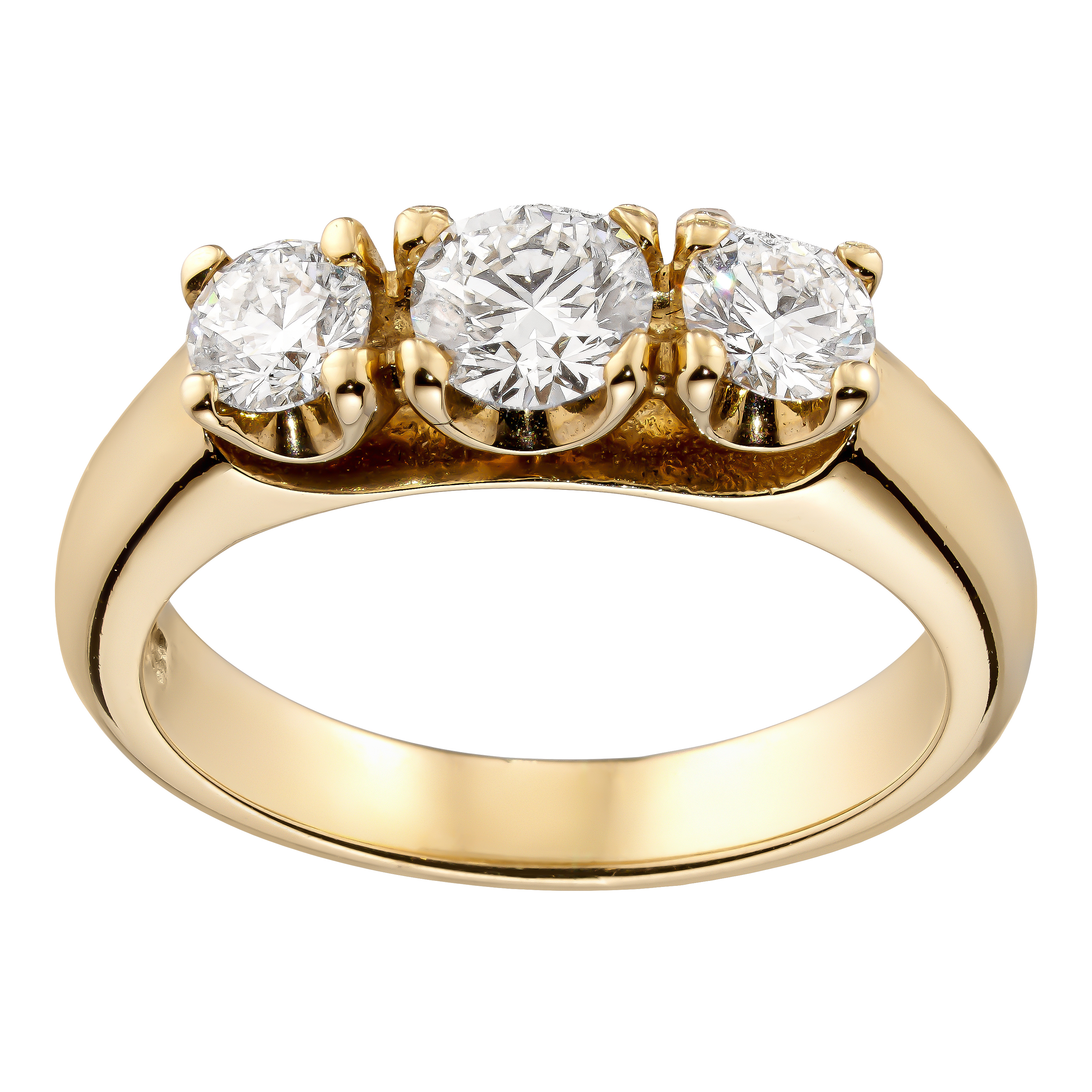 Guldbrandsen - Troika ring - Guld - Brillanter - TRE-YG 1x0,50ct., 2x0,25ct.