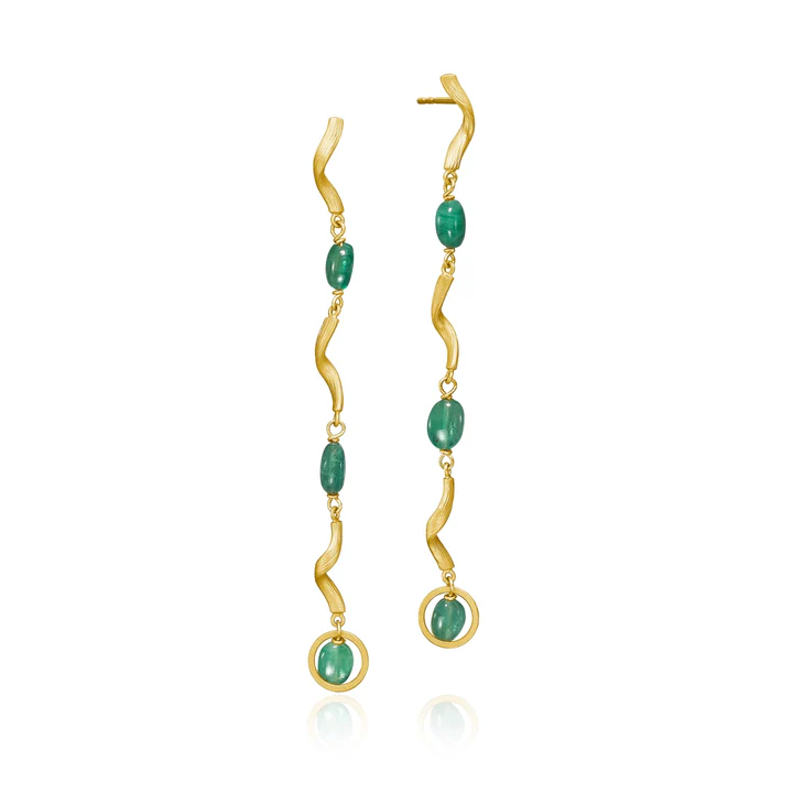 Dulong - Vega Emerald øreringe - Lang - Smaragd - guld - 111218A33-1