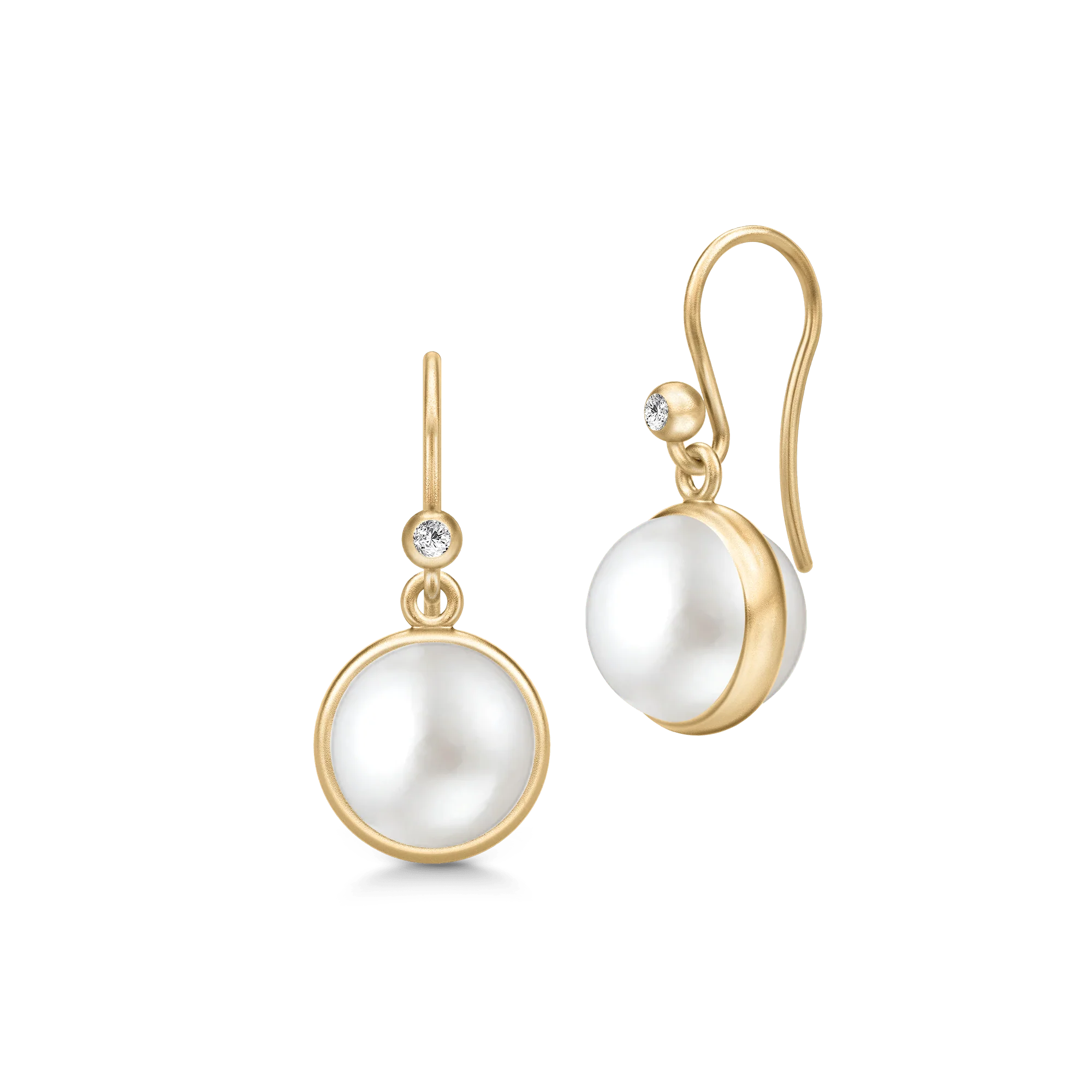Julie Sandlau - Prime Øreringe - Guld - Perle - Diamanter - YG14-HKS772WHPL