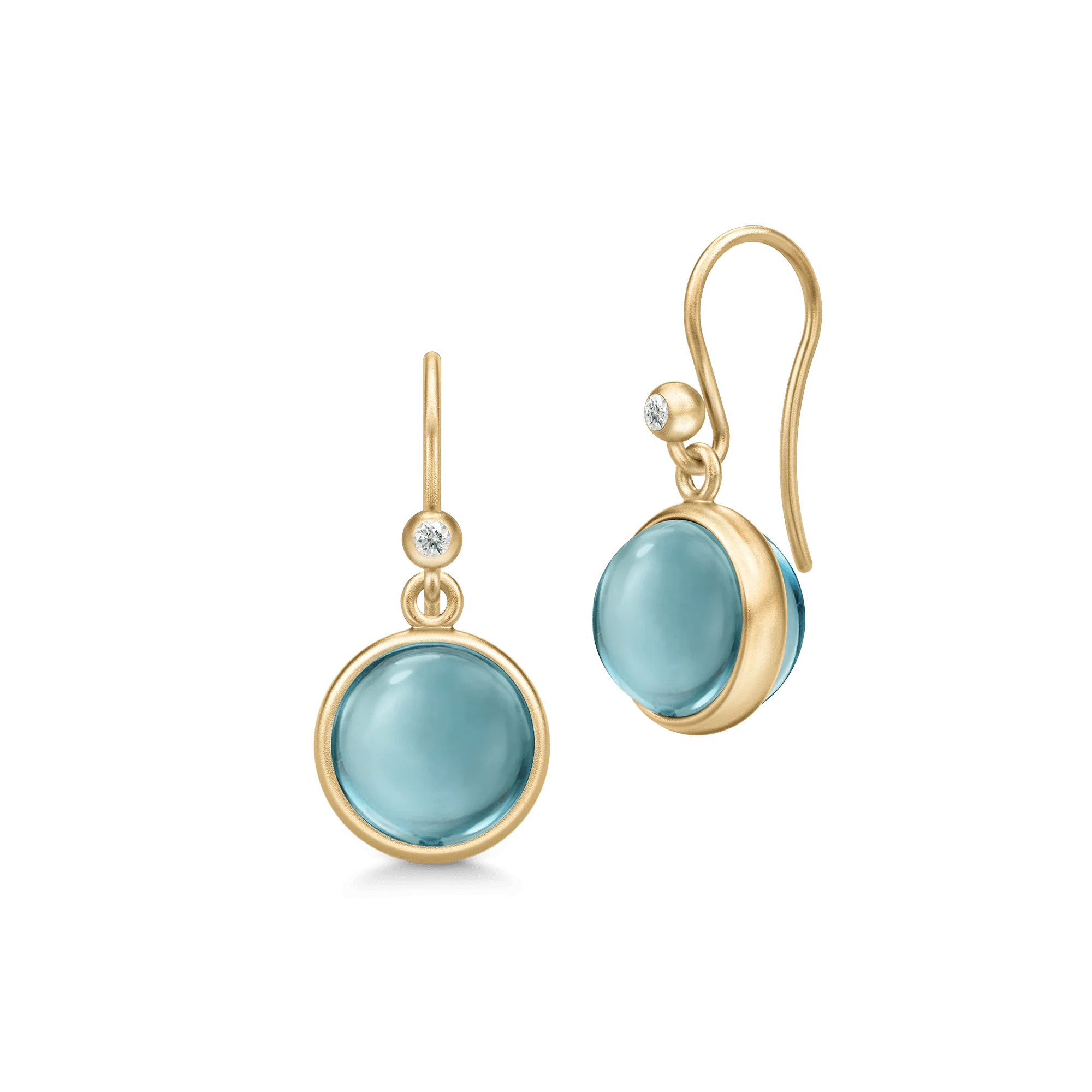 Julie Sandlau - Prime Øreringe - Guld - kvarts - Diamanter - YG14-HKS772AQBLUQ
