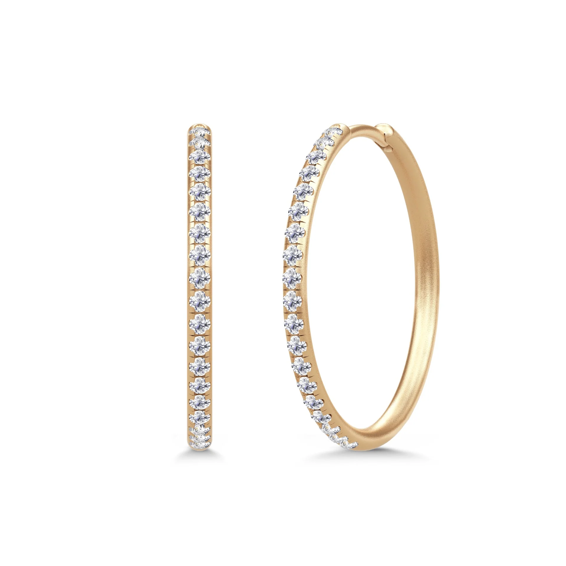 Julie Sandlau - Lulia Large Hoops - Øreringe - Guld - Brillanter - YG14-HPM108