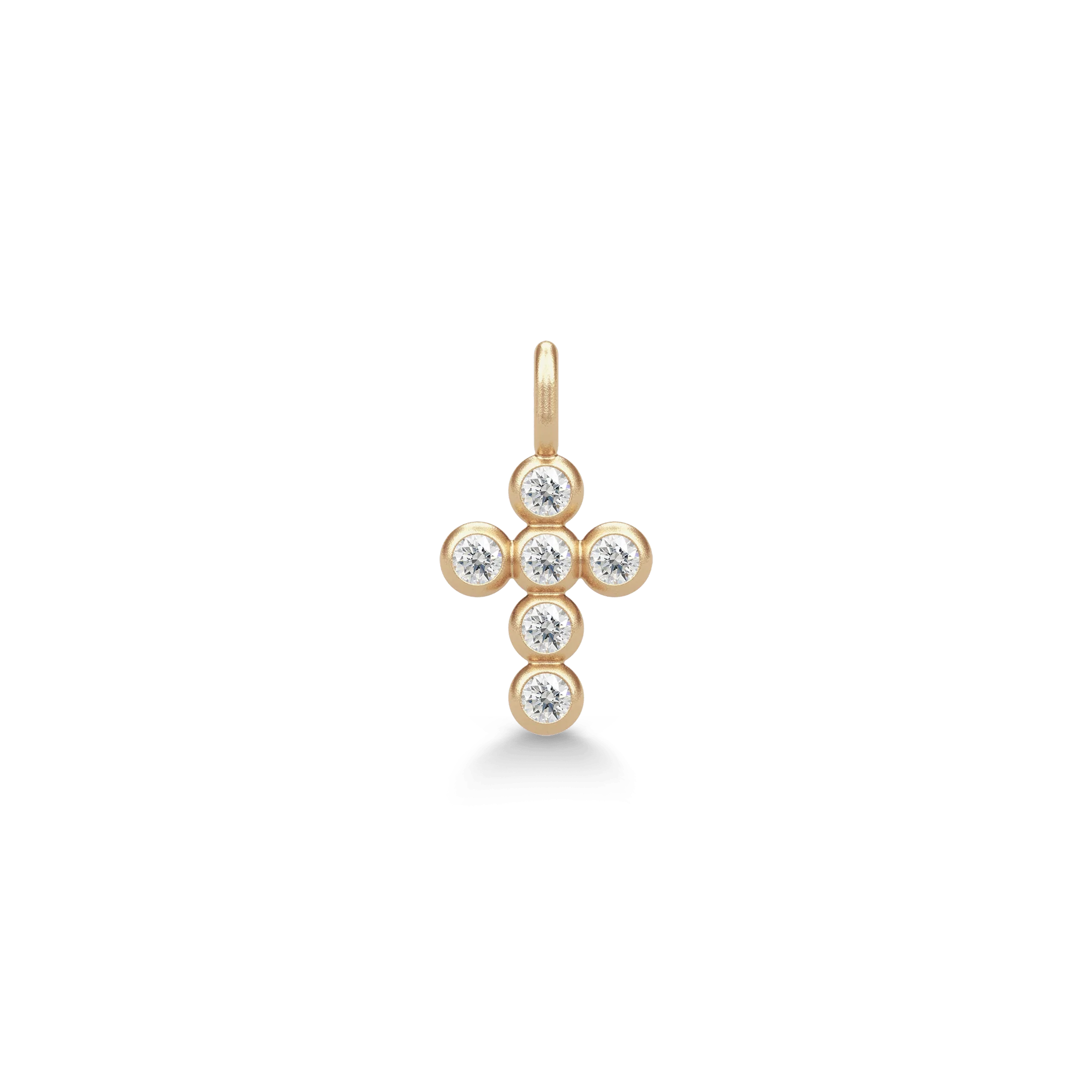 Julie Sandlau - Diamond Cross Pendant Vedhæng - Guld - Diamanter - YG14-PD370