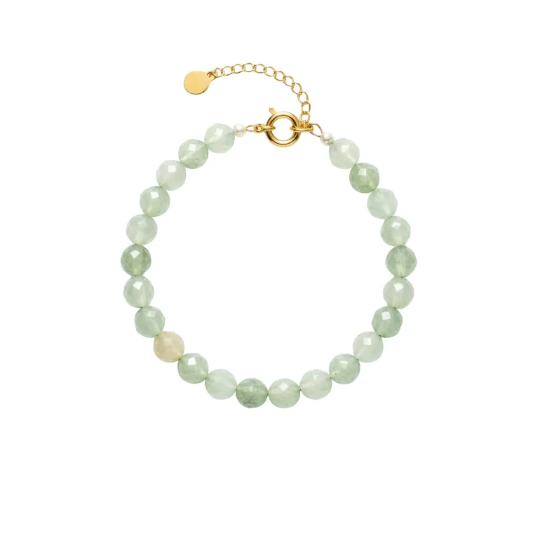 Hultquist: Aura Aventurine armb�nd - Forgyldt S�lv - Aventuriner - 05931G