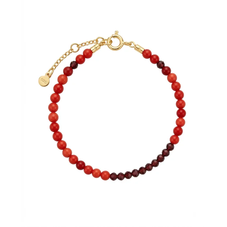 Hultquist: V�ra armb�nd - Forgyldt S�lv - Koral - 06047G