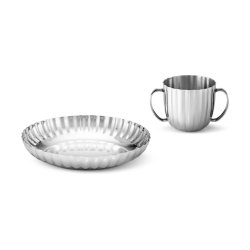 Georg Jensen: Bernadotte brnest - Dyb tallerken og Kop - Rustfrit stl - 10019292