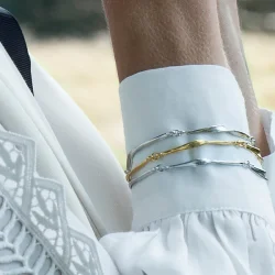 Flora Danica: Grs armbnd - forgyldt slv - Gr-BR-G