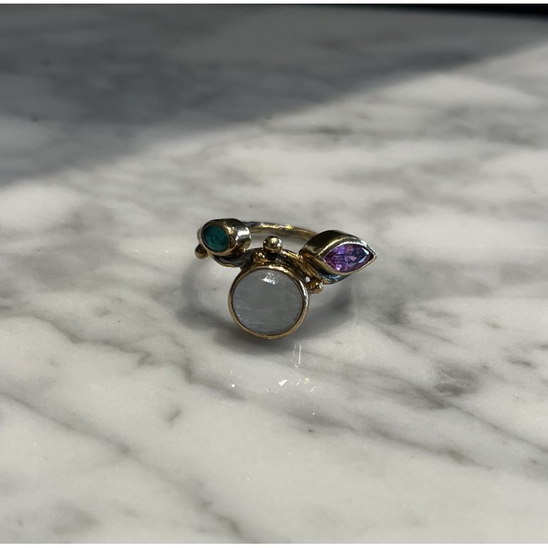 Bergse: Unika Ring - Guld - Slv - Safir - Smaragd - 4021285