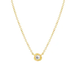 Dulong: Vega Souffl� Solitaire Halsk�de Lille - Guld - Brillant - 115812A5018