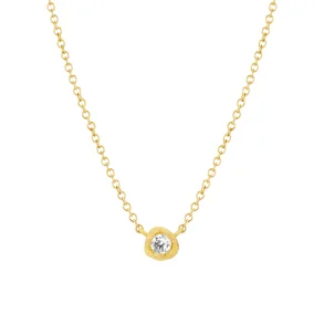 Dulong: Vega Souffl� Solitaire Halsk�de Lille - Guld - Brillant - 115812A5018