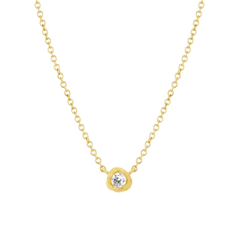 Dulong: Vega Souffl� Solitaire Halsk�de Lille - Guld - Brillant - 115812A5018
