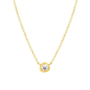 Dulong: Vega Souffl� Solitaire Halsk�de Mellem - Guld - Brillant - 115813A5033