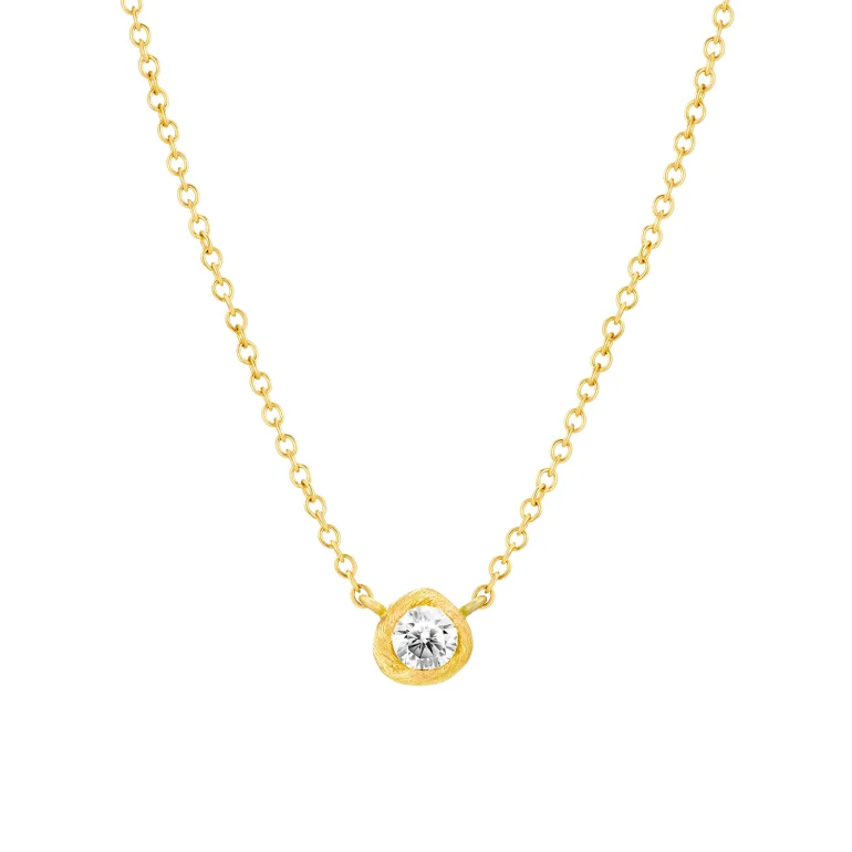 Dulong: Vega Souffl� Solitaire Halsk�de Mellem - Guld - Brillant - 115813A5033