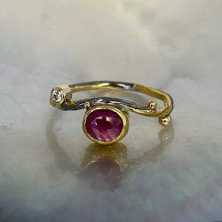 Bergse: Seafire Ring - Guld - Slv - Brillant - Rubin - 4016719