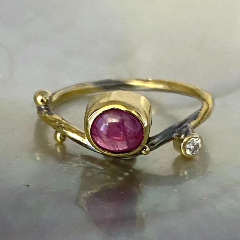 Bergse: Seafire Ring - Guld - Slv - Brillant - Rubin - 4016719