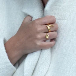 Flora Danica: Grs Statement  ring - forgyldt slv - GR-StRi-G