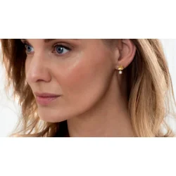 Flora Danica: Firklver perlevedhng - halskde  - forgyldt Slv - FLC-NEPEARL-G