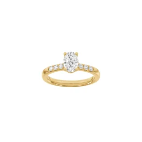 Lab Grown Diamonds: Classic Ring - Oval - Rdguld - Lab. Diamant 1,2ct - 14100050560