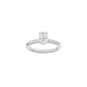 Lab Grown Diamonds: Classic Ring - Oval - Hvidguld - Lab. Diamant 1,2ct - 14100050660