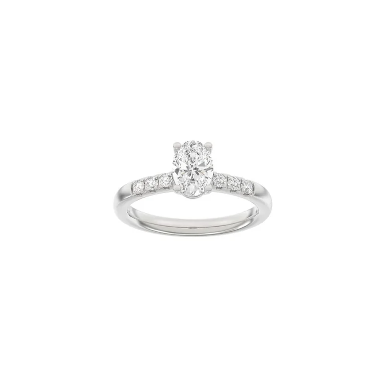 Lab Grown Diamonds: Classic Ring - Oval - Hvidguld - Lab. Diamant 1,2ct - 14100050660