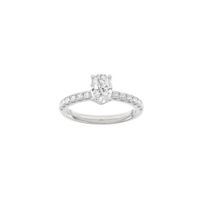 Lab Grown Diamonds: Classic Ring - Oval - Rdguld - Lab. Diamant 1,4ct - 14100070660