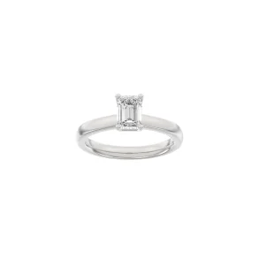 Lab Grown Diamonds: Classic Ring - Firkant - Hvidguld - Lab. Diamant 1,0ct - 14100080660