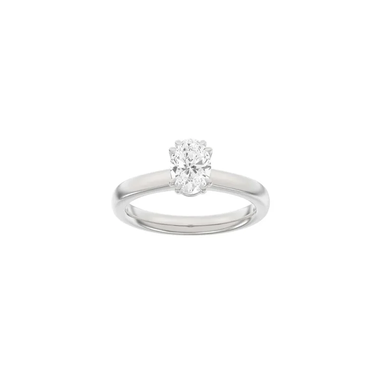 Lab Grown Diamonds: Modern Ring - Oval - Hvidguld - Lab. Diamant 1,0ct - 14100200660
