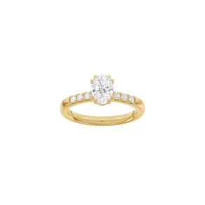 Lab Grown Diamonds: Modern Ring - Oval - Rdguld - Lab. Diamant 1,2ct - 14100210560
