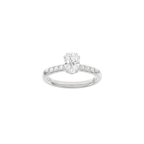 Lab Grown Diamonds: Modern Ring - Oval - Hvidguld - Lab. Diamant 1,2ct - 14100210560