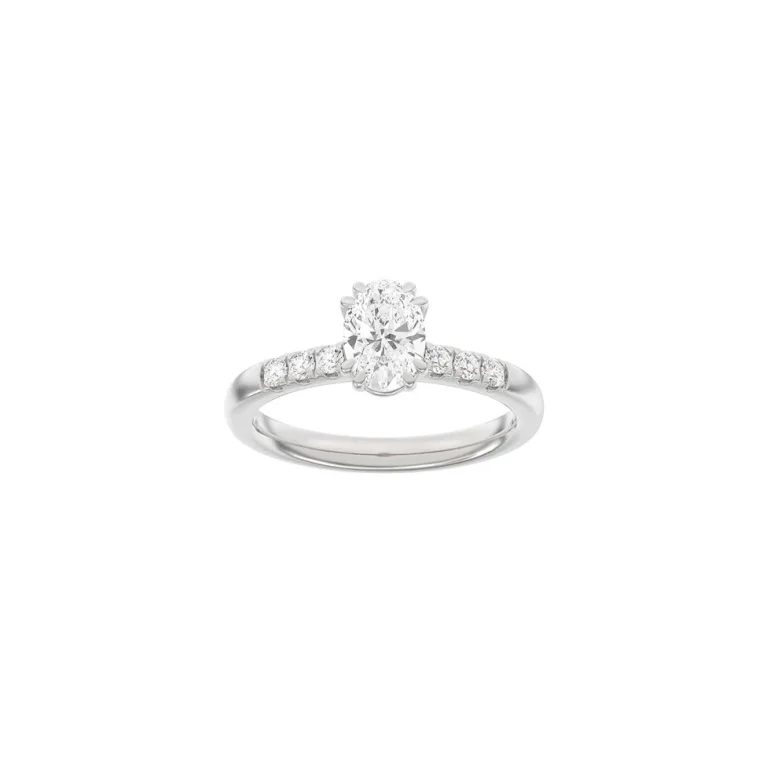 Lab Grown Diamonds: Modern Ring - Oval - Hvidguld - Lab. Diamant 1,2ct - 14100210560