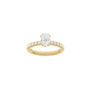 Lab Grown Diamonds: Modern Ring Oval - Rdguld - Lab. Diamant 1,4ct - 14100230560