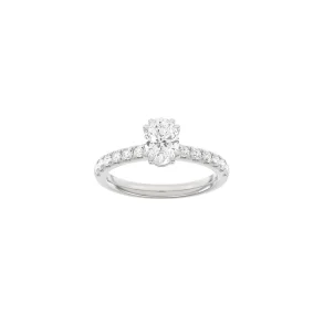Lab Grown Diamonds: Modern Ring Oval - Hvidguld - Lab. Diamant 1,4ct - 14100230660