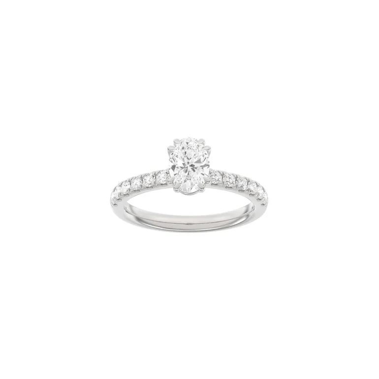 Lab Grown Diamonds: Modern Ring Oval - Hvidguld - Lab. Diamant 1,4ct - 14100230660