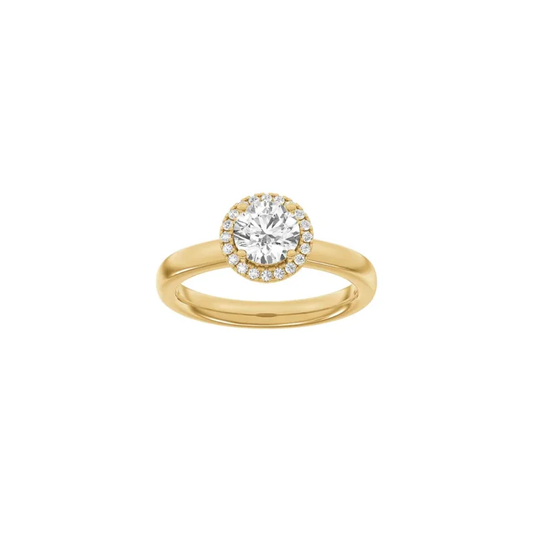 Lab Grown Diamonds: Halo Ring - Rund - Rdguld - Lab. Diamant 1,12ct - 14100320560