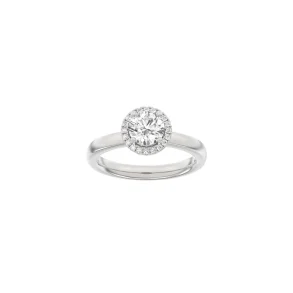 Lab Grown Diamonds: Halo Ring - Brillant - Hvidguld - Lab. Diamant 1,12ct - 14100320660