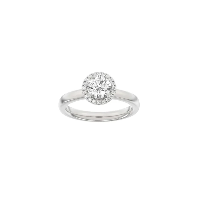 Lab Grown Diamonds: Halo Ring - Brillant - Hvidguld - Lab. Diamant 1,12ct - 14100320660