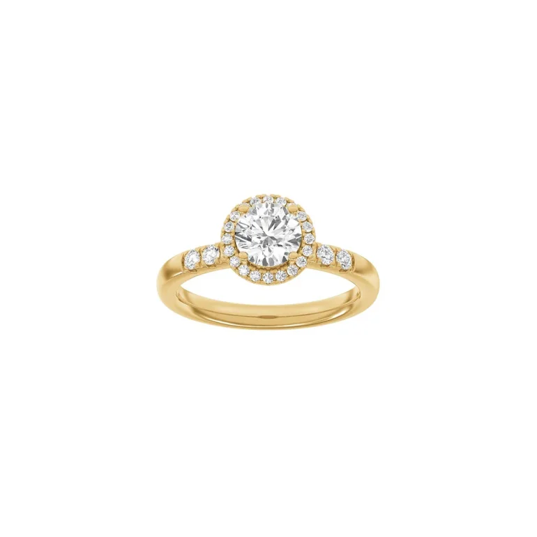 Lab Grown Diamonds: Halo Ring - Brillant - Rdguld - Lab. Diamant 1,32ct - 14100330560  